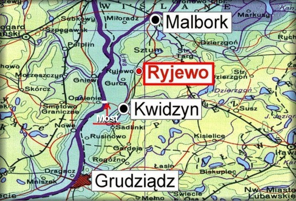 Kliknij, by wrócić do poprzedniej strony! Mapka obrazująca położenie Ryjewa